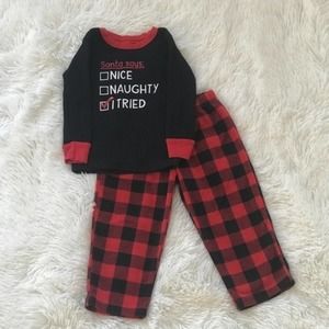 𝅺CARTER’S Naughty List Buffalo Plaid PJ Set
